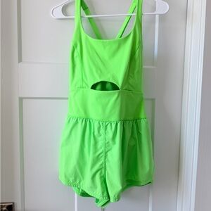 Free People lime green athletic Romper